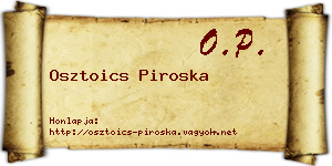 Osztoics Piroska névjegykártya