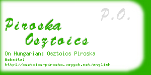 piroska osztoics business card